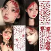 Adesivos de glitter para o rosto de Halloween, adesivos faciais para maquiagem de cosplay, maquiagem de festa, tatuagens temporárias, decorações de fantasia de Halloween, adesivos de rosto
