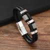 Pulsera de Cuero Transfronteriza para Hombre, Pulsera Tejida Hecha a Mano Multicapa con Cierre Magnético de Aleación, Accesorio Magnético Estilo Ins