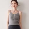 Cachemira de Lana Camisola Simple para Mujer Corta Moda Nueva Tejida para Fondo Suéter Slim Sin Mangas