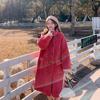 Abrigo de lana de cordero con leche de papaya para mujer, largo medio, otoño e invierno, nuevo estilo coreano, informal, suelto, grueso y elegante.