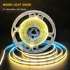 Fita de LED COB flexível 5V baixa tensão série completa, integração de alta densidade, iluminação uniforme sem pontos escuros, especificações completas