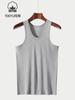Colete de Algodão Masculino Verão Base Roupa Íntima Esportes Fitness Barreira Slim 100% Algodão Camiseta Íntima para Homens de Meia Idade e Idosos