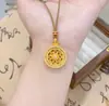 Loja de Ouro Mesmo Estilo Coroa de Diamante Bússola Colar Pingente Redondo Corda Trançada Luxo Leve Corrente Longa de Suéter Dourada Acessório