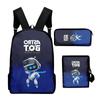 2024 Nuevo Transfronterizo Dibujo Animado Astro Bot Universe Patrón de Robot Mochila Escolar Bolso de Hombro Estuche para Lápices Juego de Tres Piezas