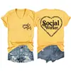 Camiseta de Mujer Cómoda y Elegante, de Cuello en V y Manga Corta, Amable, Dedicada, Social, Lista de Deseos de Amazon, Sitio Independiente