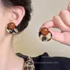 Pendientes Retro de Terciopelo con Estampado de Leopardo para Mujer Otoño e Invierno, Pendientes de Alta Gama, Modernos y Exagerados, Lujo Accesible Elegante, Pendientes con Cierre de Plata de Ley 925