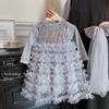 Vestido de Princesa para Niña Otoño 2026 Nuevo Elegante Vestido de Cumpleaños de Alta Gama para Niña Conjunto de Vestido Infantil