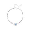 Pulsera de Corazón de Plata de Ley S925 de Fujian y Guangdong para Mujer, Pulsera de Joyería de Mano con Diseño de Estrella de Lujo Ligero de Moda de Nicho de Gama Alta