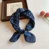 Primavera y Otoño Nuevo Lazo para el Cabello Pañuelo de Seda Cinturón para el Cabello Moda Nicho Retro Americana Flor de Anacardo Pequeño Cuadrado Accesorios para el Cabello Verano para Mujer