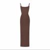 Vestido de Outono e Inverno Estilo Francês com Strass Brilhante, Vestido de Alcinha Bodycon, Vestido Longo Hot Girl