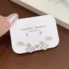 Colección de Pendientes de Carrousel de Gota de Aceite de Aleación de Dibujos Animados para Mujer con Pendiente de Unicornio de Aguja Plateada Pendientes del Zodiaco del Año del Caballo