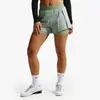 Shorts Esportivos Casuais de Corrida e Treino de Secagem Rápida para Mulheres, Estilo Novo de Verão, Shorts de Yoga Falsos de Duas Peças em Camada Dupla para Mulheres