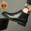 Botines Chelsea Vintage Británicos de Punta para Hombre Zapatos de Cuero de Caña Alta a la Moda Cierre Lateral Botines al Tobillo Botas Martin de Caña Media