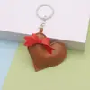 Accesorios para Joyería DIY Cuero Simple Corazón Tridimensional Llavero de Lazo Colgante para Bolso Cadena para Teléfono Accesorios para Ropa