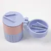 Molino Cuatro en Uno, Cortador de Pastillas, Caja de Pastillas Almacenamiento, Mini Cortador y Molino de Pastillas Portátil Multifuncional para el Hogar