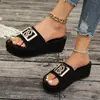 Comercio electrónico transfronterizo, talla grande, colección de verano 2026, sandalias de cuña para mujer, sandalias de plataforma, sandalias de playa de suela gruesa