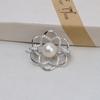 Corsage de plata S925 con forma de flor, broche de corsage de múltiples circonitas, joyería DIY para ropa 10-13 Perla soporte vacío con incrustaciones 1505