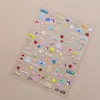 Uñas Arte Cartoon Graffiti Floral Tendencia Pegatinas de Lazo Japonés en Relieve Pegatinas de Pétalos para Uñas