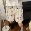 Pantalones de Algodón Burbuja para Caminar Pijamas de Dibujos Animados para Mujer Verano Finos para Casa Perezosos Casuales Se Pueden Usar Fuera de Casa Pantalones Cortos