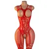 Nuevo Modelo Popular en Aliexpress para Comercio Exterior Transfronterizo Europeo y Americano: Body Hueco, Ropa Sexy de Malla con Etiqueta y Etiqueta de Lavado