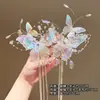 Fabricante Atacadista de Grampos de Cabelo Estilo Antigo, Acessórios de Cabeça Borboleta Super Fada, Acessórios para Fantasias Hanfu, Grampos de Cabelo com Borlas, Grampos de Cabelo