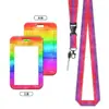 Portatarjetas de Identificación Multifuncional, Estuche de Almacenamiento de Insignias Estilo Ins Transfronterizo con Cordón, Clip de Metal, Cubierta Retráctil Duradera Resistente a los Arañazos