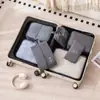 Organizador de Armario al por Mayor Transfronterizo, Bolsa de Almacenamiento de Viaje de Gran Capacidad, Organizador de Equipaje para Ropa, Juego de Siete Piezas para Viaje