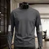 [Destacado] Camiseta Fina de Manga Larga de Otoño para Hombre, Elástica, de Secado Rápido, Corte Holgado, Trendy Casual Cuello Redondo Camiseta Básica
