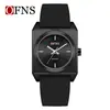 Reloj para Mujer Ofns con Marcadores de Tachuelas, Forma Cuadrada, Reloj de Cuarzo, Correa de Silicona, Ligero, Sencillo, Resistente al Agua, Suministro Directo