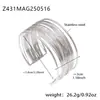 Colar Mido Duo de Aço Inoxidável Enrolado com Fio, Estilo Punk Europeu e Americano, Pulseira Aberta em Forma de C Personalizada, Joia de Dupla Utilização