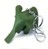 Llavero de Elefante Pequeño Lindo de Cuero Genuino Colgante Creativo de Animal para Llave de Coche Colgante de Muñeca de Bolso de Piel de Vaca de Primera Capa Lindo