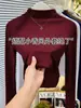 Top Base Manga Larga Cuello Alto Color Borgoña para Mujer 2026 Nuevo Otoño/Invierno Ajuste Delgado Nicho Top Interior Corto para Mujer