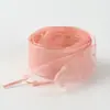 Cadarços de tule poá, sapatos casuais de renda dopamina acetinada, cadarços planos largos para tênis brancos, cadarços de seda tule