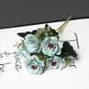 Flores Decorativas Simuladas de Rosa para Casa, Enfeites de Flores Artificiais para Sala de Estar, Arranjos Florais de Casamento, Adereços para Fotografia, Atacado do Fabricante