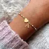 Pulsera de Acero Inoxidable Retro Simple con Letra Inglesa de Amor Transfronteriza para Mujer Pulsera de Goteo de Aceite Pulsera de Letras Dropshipping
