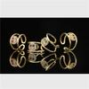Suministro transfronterizo de Aogu Moda europea y americana nuevo cobre chapado en oro de 18 quilates micro incrustado circón personalidad cara sonriente anillo abierto