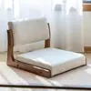 Silla de suelo Silla Tatami Taburete con respaldo estilo japonés Cama para uso en mirador de madera maciza Silla para habitación japonesa Silla sin patas