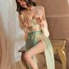 Cheongsam antigo Hanfu roupas divertidas paixão cama virilha aberta barriga pijamas suprimentos da meia-noite charme 8391