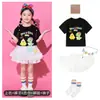 Roupa de performance de cheerleading para o Dia das Crianças, conjunto de manga curta com estampa de desenho animado para jardim de infância, fantasia de performance esportiva para aluno do ensino fundamental