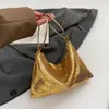 Bolso de un solo hombro estilo Chanel, Bolso cruzado estilo coreano con cadena de lentejuelas de lujo ligero, Colorido y hermoso, Versátil para ir al trabajo, Bolso de axila para mujer
