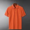 Camisa polo de manga corta de seda helada drapeada para hombre, verano, estilo coreano, camiseta de solapa ligeramente madura, moderna, guapa, casual, manga corta