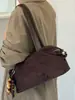 Bolso de axila liso, casual y minimalista, elegante y de gran capacidad, bolso de hombro retro y moderno, bolso tipo almohada de gamuza único y a la moda
