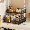 Prateleira de Armazenamento para Cozinha Bancada Prateleira de Armazenamento Multicamadas para Lanches e Temperos Prateleira Doméstica Multifuncional para Armazenamento de Cebola, Gengibre, Alho, Frutas e Vegetais