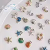Arte de Unhas de Verão com Série Temática Oceânica, Estrela do Mar Popular da Internet, Concha, Strass Colorido Versátil, Decorações de Unhas 3D