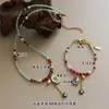 Moderna y Exquisita Cadena para Clavícula de Doble Cara con Goteo de Aceite de Caballo, Piedra Natural y Perlas, Accesorios para Mujer, Cadena de Clavícula de Lujo Ligero, Nicho, Gama Alta