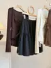 Elegante y juvenil falda midi de retazos de malla con volantes y cordón de lunares para mujer, nueva de otoño, de cintura alta, adelgazante, línea A