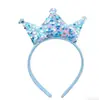 Tiara de Cabelo Infantil Mais Vendida na Fronteira, Grampos de Cabelo com Lantejoulas, Acessórios de Cabelo de Coroa Colorida para Festa de Aniversário, Acessórios Fofos para Bebê, Tiaras