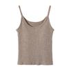 Baishiwang chaleco de tirantes de color sólido con almohadilla en el pecho Otoño Nuevo estilo coreano ropa exterior top sin mangas para mujer