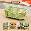 Estante de Drenaje para Fregadero de Cocina Bnbs, Estante para Platos, Cesta con Filtro de Agua para Lavar Platos y Verduras