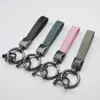 Chaveiro de couro para carro transfronteiriço, chaveiro artesanal com padrão de diamante, chaveiro de casal, chaveiro de bolsa e carro